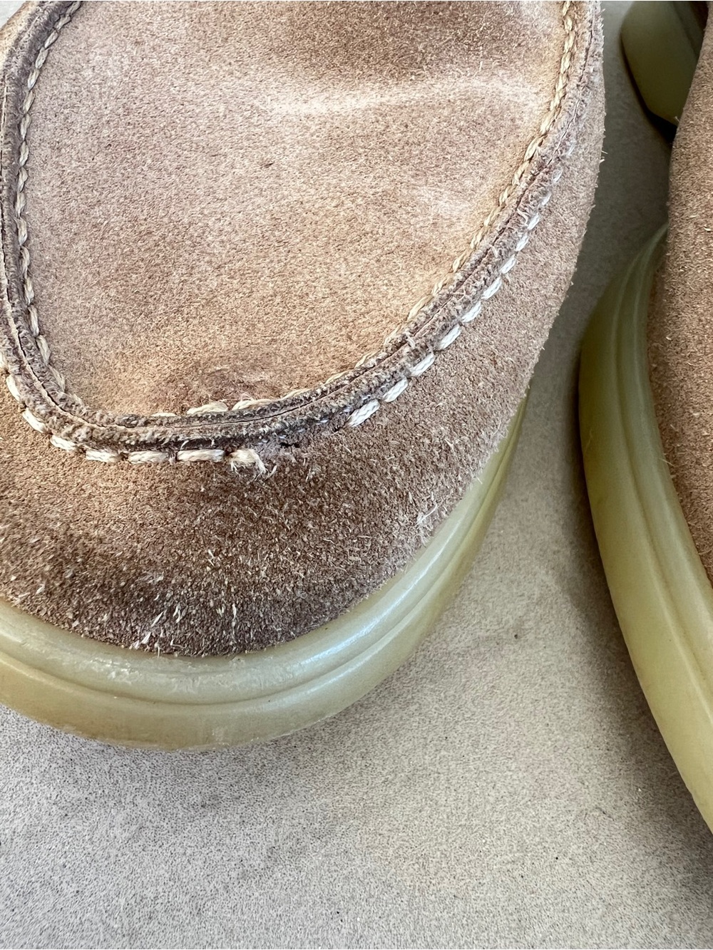 SUITSUPPLY Italian Calf Suede Slip-on Loafers, Sand, 41 - Picture 7 of 12